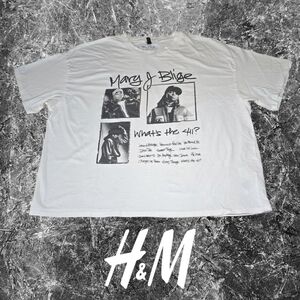 H&M Divided Mary J Blige 411 Album‎ Graphic Tee White XL